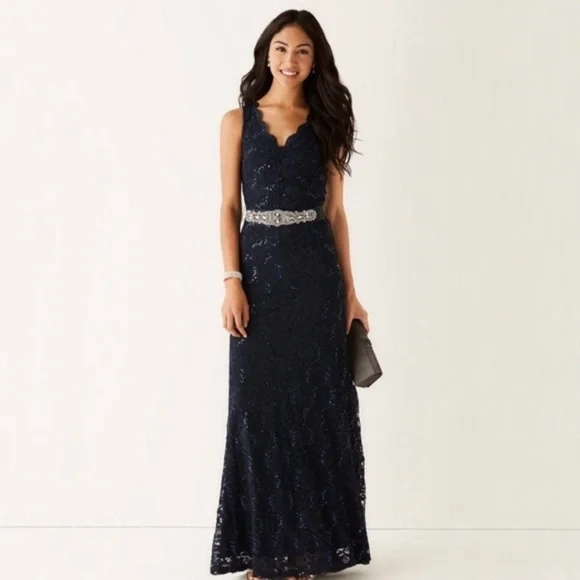 green emerald velvet dress My Michelle Women's Red Satin Halter Evening Gown With Beaded Detailin –  Picky Thrifter main image 1